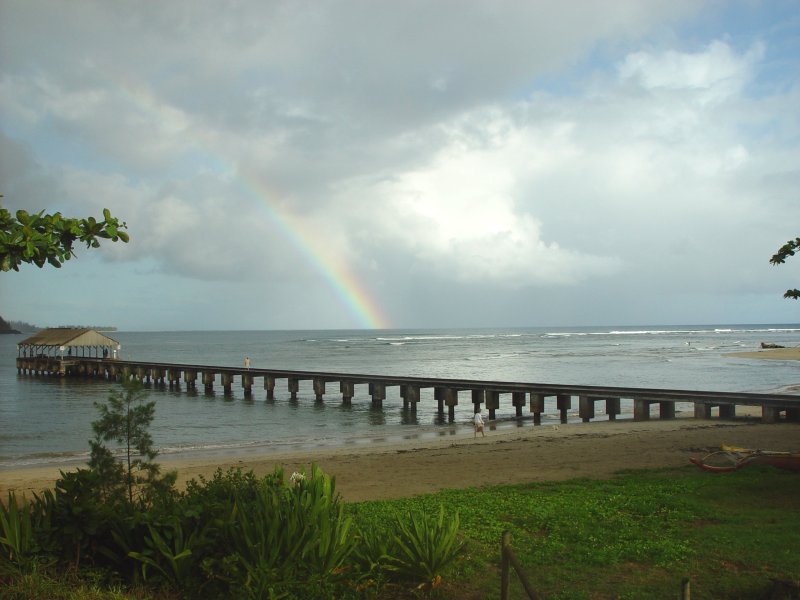 Nearby historic Hanalei Pier