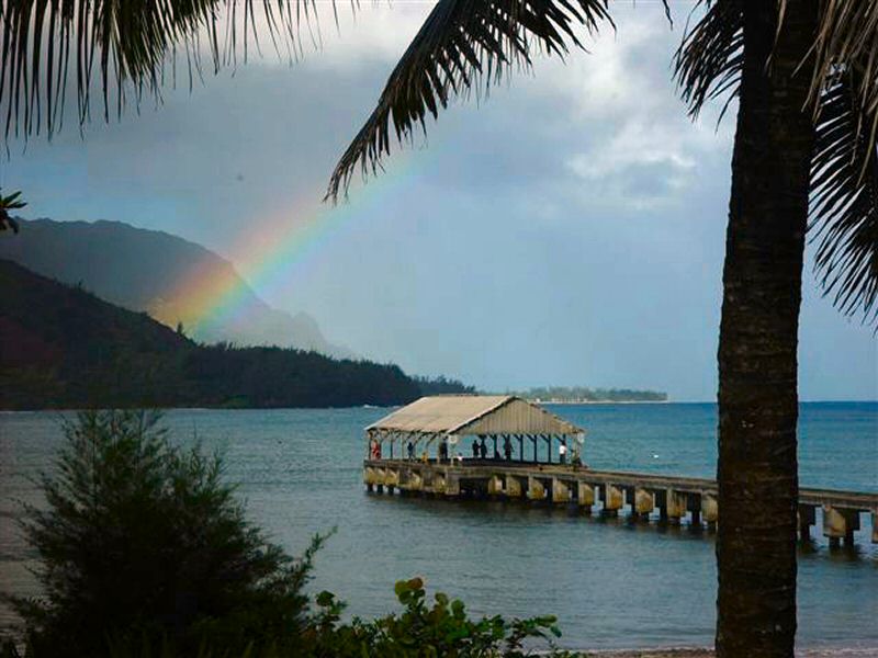 Nearby historic Hanalei Pier